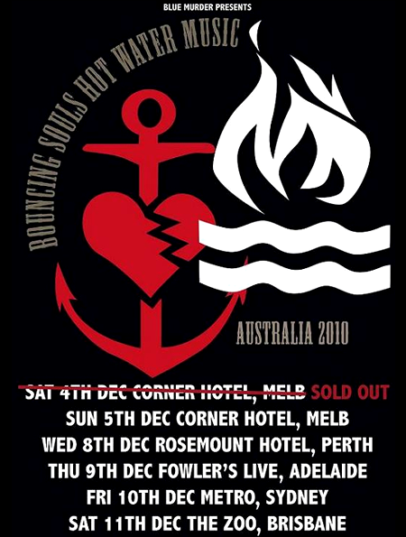 The Bouncing Souls/Hot Water Music Australian Tour 2010